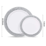 40/20pcs Gold Plastic Plates,Party Dinner Plates and Salad/Dessert Plates Combo,Heavy Duty Plastic Plates for Parties Wedding