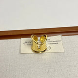 Retro Irregular Glossy Glazed Metal Open Ring for Women