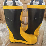 Fire Boots Emergency Rescue Boots Firefighter Combat Boots Fire Protection Boots Rubber Anti Slip High Cylinder