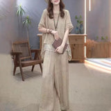 Women Top Pants Set Stylish Women's Top Pants Set with Irregular Hem Blouse Wide Leg Trousers for Daily Leisure Dating Outfits