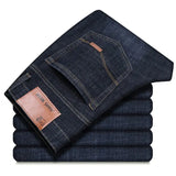 2025 Men NEW Men's Fashion Business Jeans Classic Style Casual Stretch Slim Jean Pants Male Brand Denim Trousers Black Blue Mens