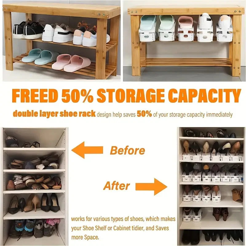 5 adjustable shoe racks for storing shoe artifacts, available in various colors for you to choose from.