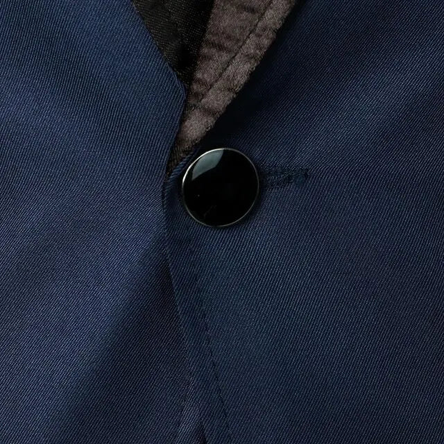 Navy/Black Blazer for Men Fashion Wedding Jacket High Quality Casual Business Best Man Suit Jacket Notch Lapel One Button Coat