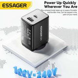 Essager GaN 45W USB Charger Fast Charger PD QC 3.0 USB C Charger Quick Charger For iPhone 14 13 Travel Charger for Samsung S21