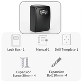 SUNRI-TUYA Smart Key Box Bluetooth Storage Lock Box Smart Life App Wall Mount Security Anti-Theft Lockbox