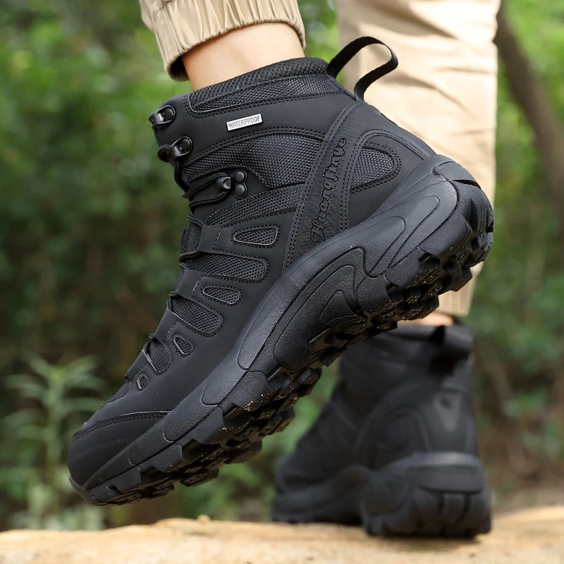 Fashion Men's Boots Tactical Combat Boots Outdoor Non-slip Hiking Boots Lightweight Men Desert Boots Motorcycle Boots