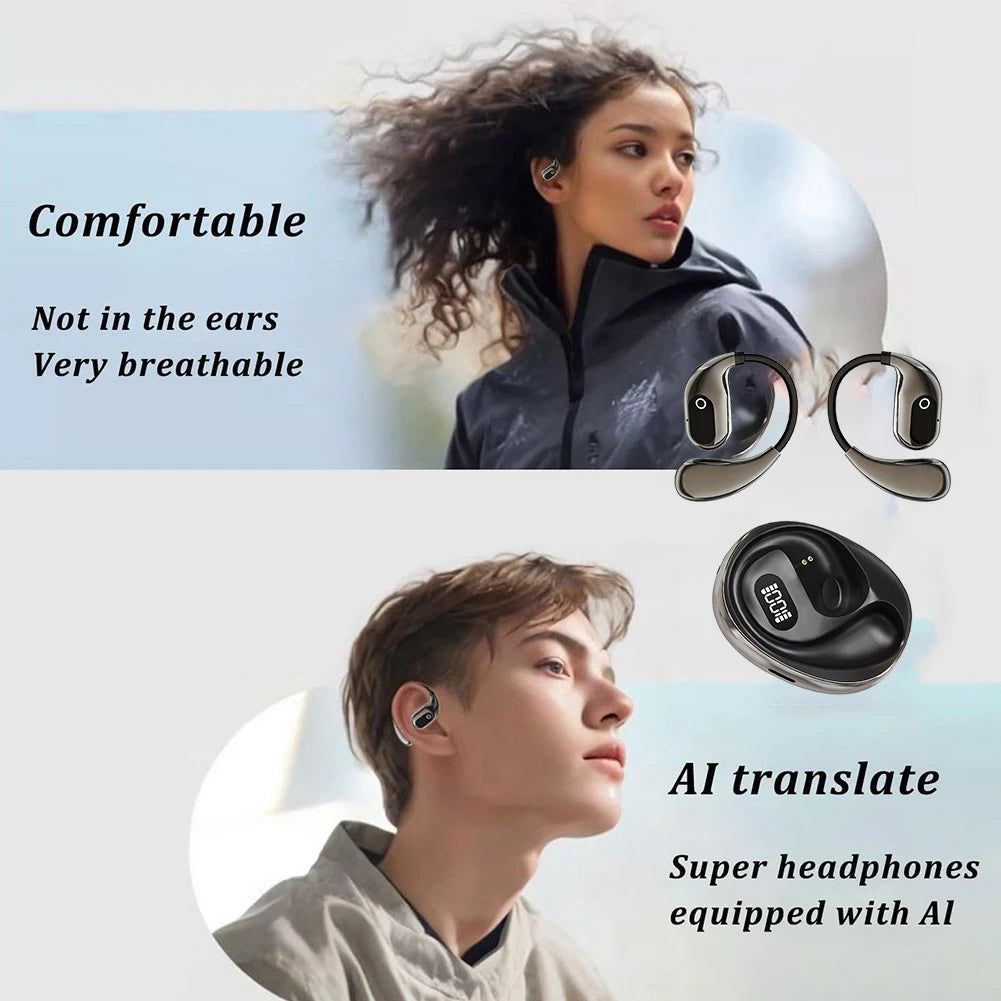AI Translator Earbuds 138 Languages Real Time Translators Headphones Two-Way Voice Translation Earphones for Business Learning