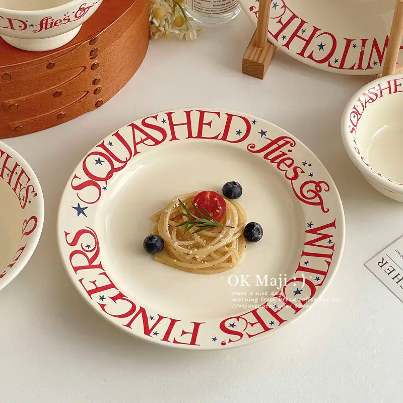Ceremonial Tableware Plates, Household Ceramic Dining Plates, Instagram Tableware Breakfast High Aesthetic Cream Style Plates
