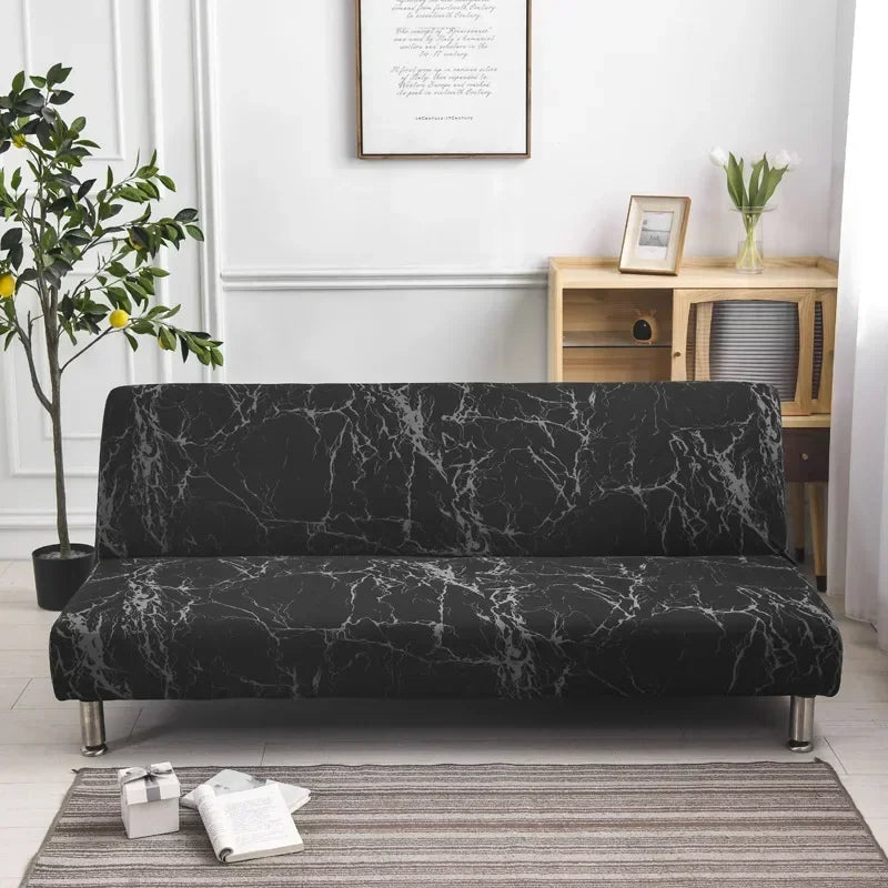 [Stretch Sofa Bed Cover] Spring/Summer Milk Silk Fabric Living Room Armless Folding Sofa Sofa Cover puf grande y esponjoso