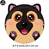 10pcs Farm Animals Party Paper Plates Cock Pig Cow Sheep Disposable Plates Kids Birthday Decor Cartoon Animals Dinnerware Plates