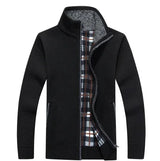 New Autumn and Winter Cardigan Sweater for Men, Warm Thick Loose Casual Stand Up Collar Knitted Zipper Cardigan