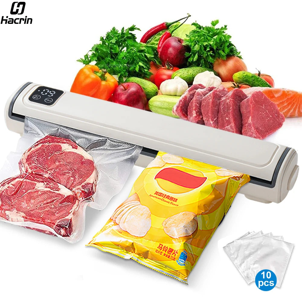 Vacuum Packaging Machine Automatic Food Vacuum Sealer for Food Sealing Household Vacuum Sealer Machine with 10pcs Packing Bags
