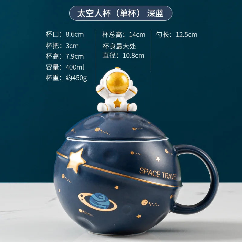 Creative Cartoon Planet Mug Cute Astronaut Ceramic Mug Gift Souvenir Mug