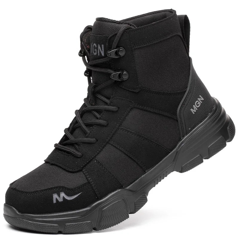 Indestructible Men Work Safety Boots Outdoor Military Boots Anti-smash Anti-puncture Industrial Shoes Men Boots Desert Boots