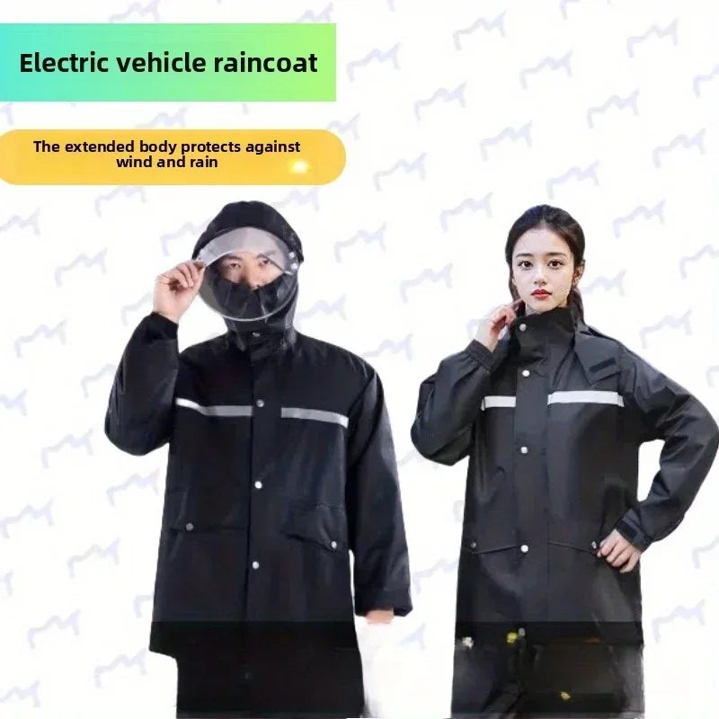 Heavy - duty Motorcycle Rain Gear Set - Windproof, Waterproof and Reflective, a Must - have for Riding