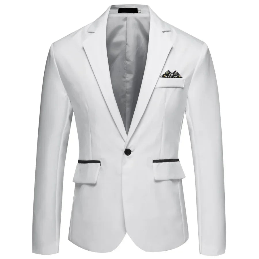2025 Men's Formal Office Blazer Jacket Suits Solid Fashion Wedding Dress Suit Jacket Coat Male Oversized Casual Blazer Hombre
