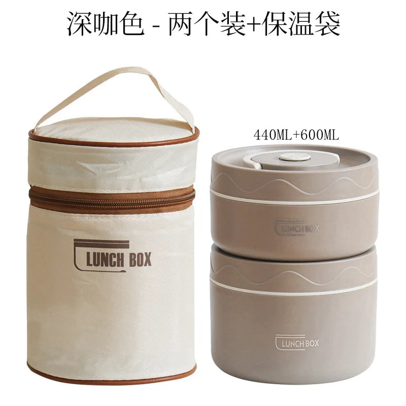 Insulated cooking pot, stackable stainless steel bento box, microwaveable stainless steel container, lunch box