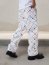 Straight Leg Streetwear White Baggy Jeans for Men Loose Fit Denim Pants Mid Waist Trousers