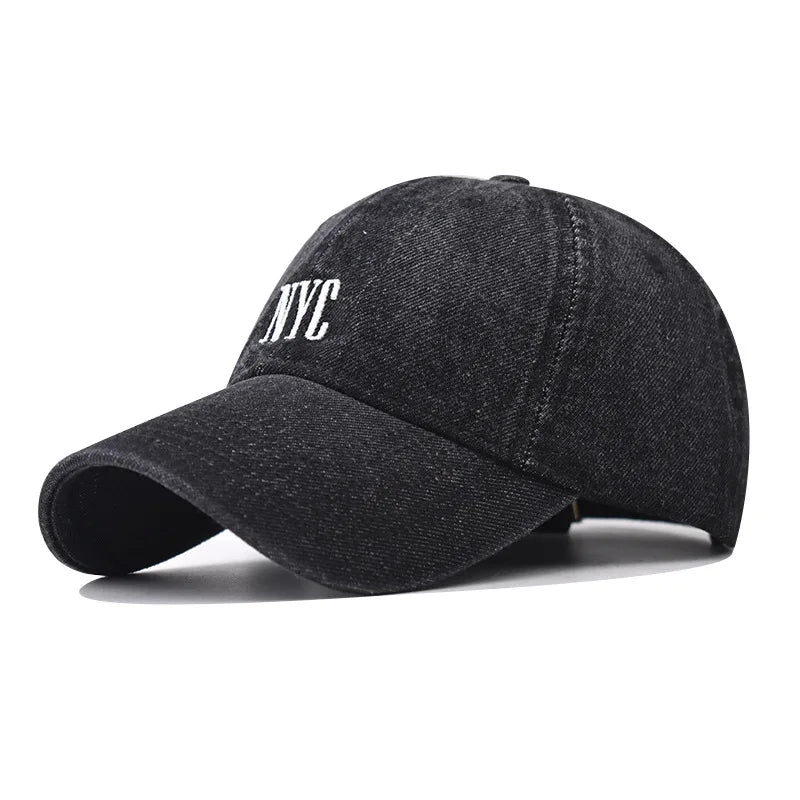 denim baseball cap for men women spring summer cap letters embroidery