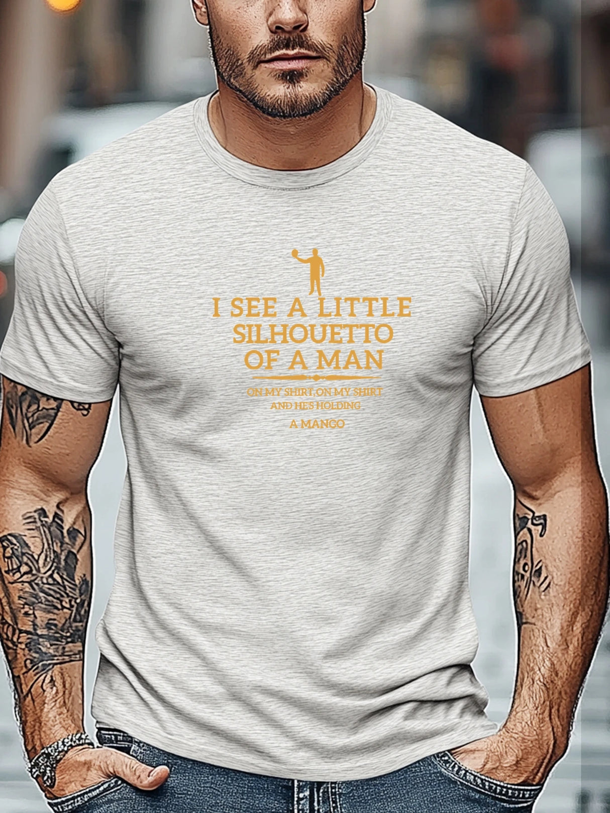 Men's t shirts I SEE A LITTLE SILHOUETTO OF A MAN Graphic Summer Soft Comfort Fit Tee Daily Wear Tops