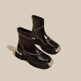 High Quality Black Shoes for Women Platform Boots Street Round Toe Ladies Shoes Non-slip Thick-soled Goth Boots Zapatos De Mujer
