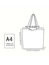 1pc,black cat tote bag, reusable fashion tote bag, multi-functional tote bag, printed canvas shopping bag