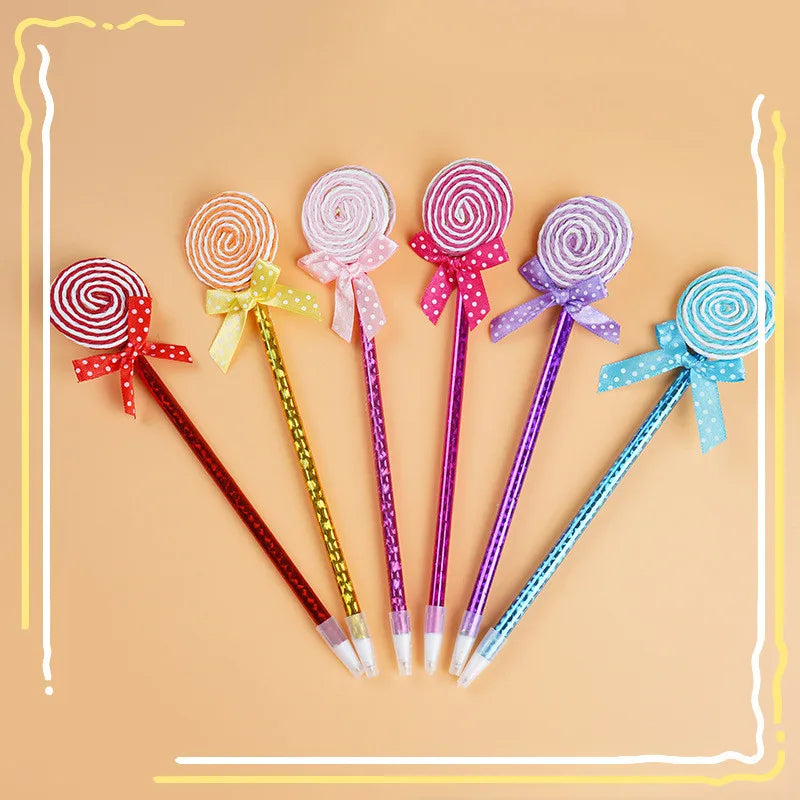 24 Pcs School Supplies Set: Cute Desktop Decorations And Fun Lollipop Ballpoint Pens