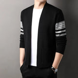 Men's Knitted Cardigan Spring Autumn Loose Casual Versatile Middle-aged Dad Fashion Sweater Simple Coat
