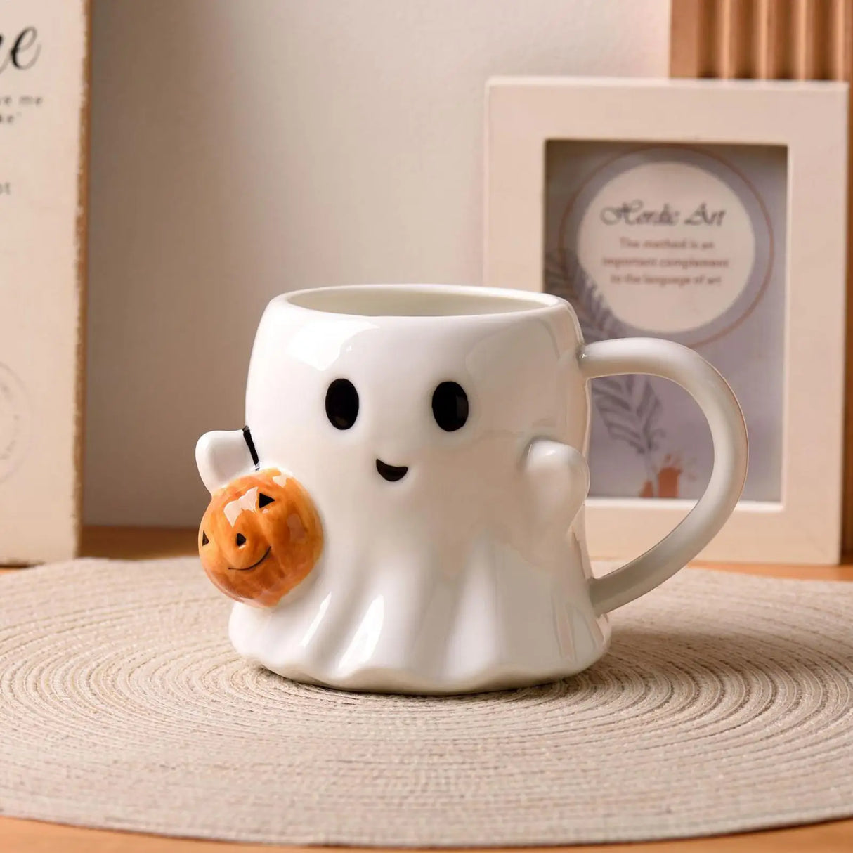 Cute Halloween Ghosts Ceramic Mugs Ceramic Drinking Glass with Handle Halloween Cup for Home Christmas Birthday Drinkware Gifts