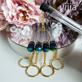 10pcs Disposable Eyelash Brush With Tube Applicator Eyelash Extension Makeup Brush With Keychain Gold Keychain Silver Keychain