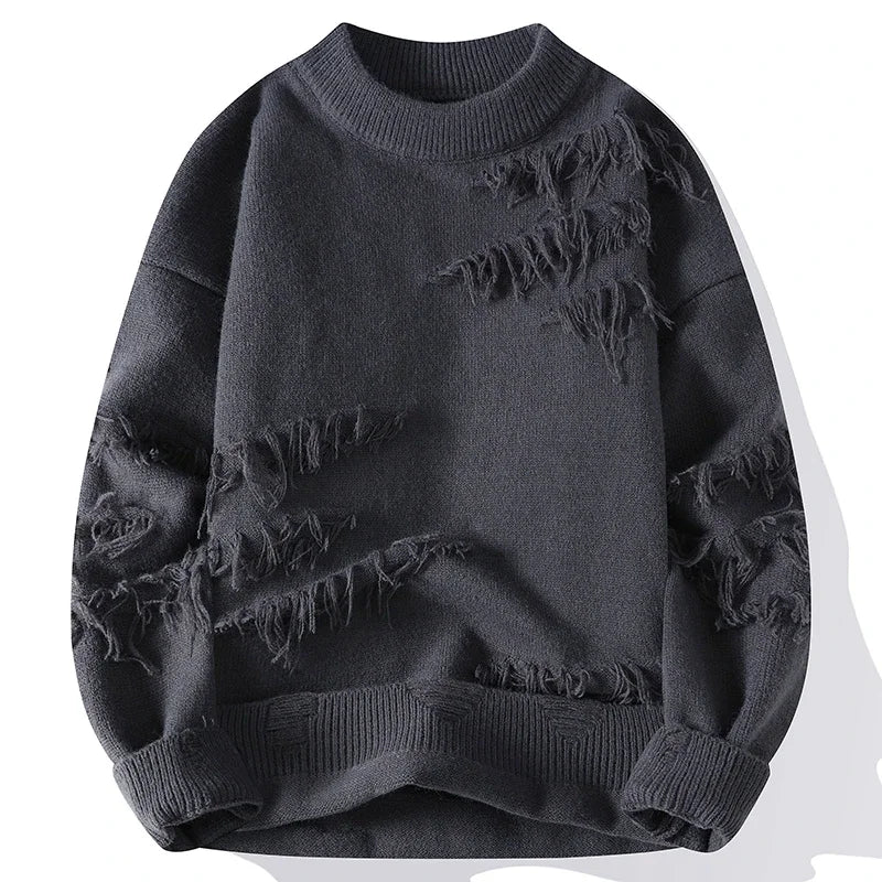 Autumn Winter y2k Sweater Men Retro Hole Fringed Loose Versatile Sweater For Men And Women Knitting Pullovers Sweater Streetwear