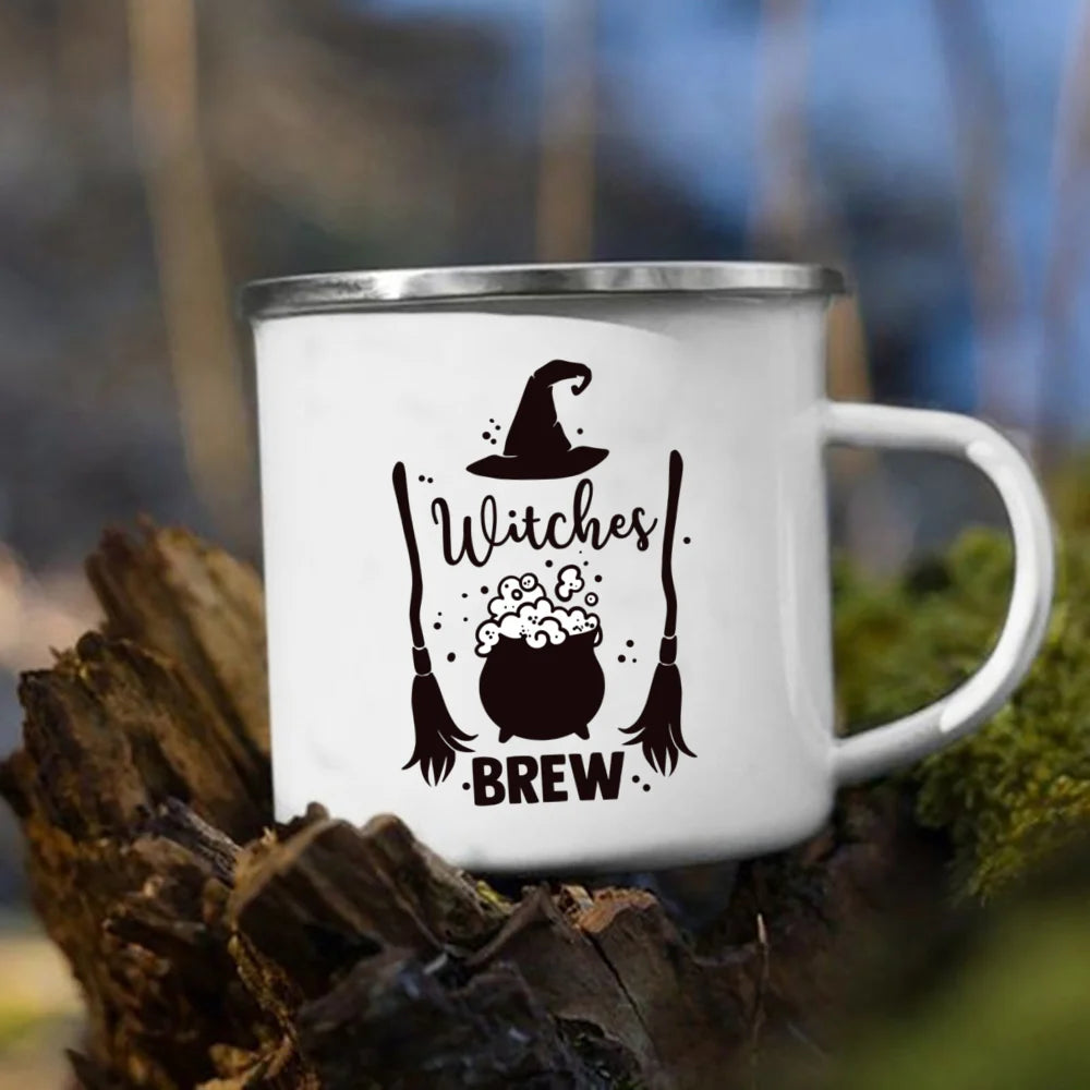 Witches Brew Coffee Mug Halloween Enamel Mug  halloween party mug gift Halloween Mug Drinkware Autumn Cup