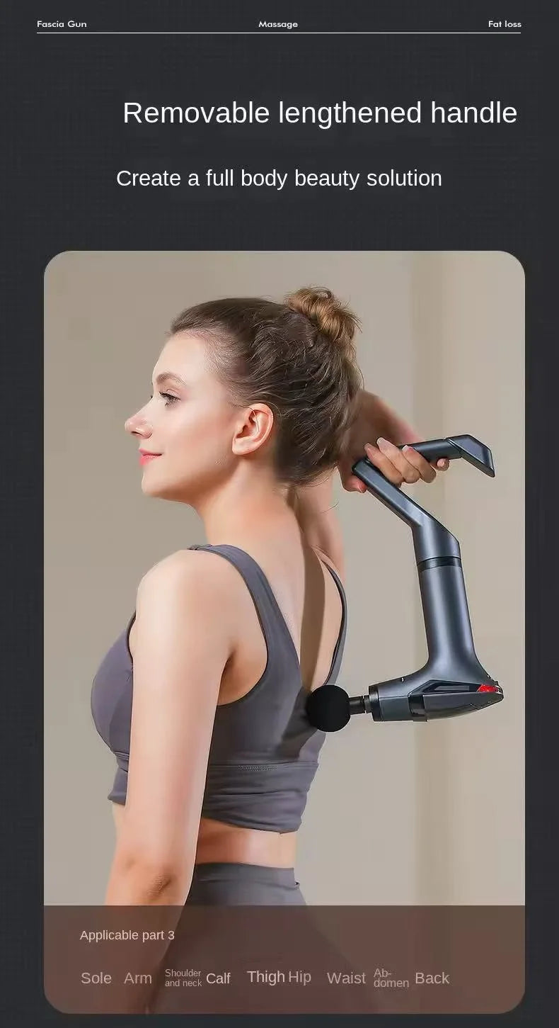 Hot Selling Multifunctional Muscle Relaxation Long-handle Massage Gun Remission Deep Tissue Percussion Body Electric Massage Gun