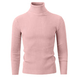 New Men's Turtleneck Pullover Sweater Autumn Long Sleeve Casual Fashion Stripe Knitted Sweater for Men Winter Warm Streetwear