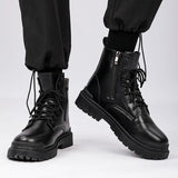 2024 new all-match military boots Snow fashion autumn new men's boots work boots outdoor boots  platform boots  men boots boots