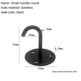 Black Stainless Steel Wall Hook Heavy Duty Fixed Pad Eye Plate Deck Door Buckle U/J-Shaped Heavy Duty Ceiling Mount Hanger
