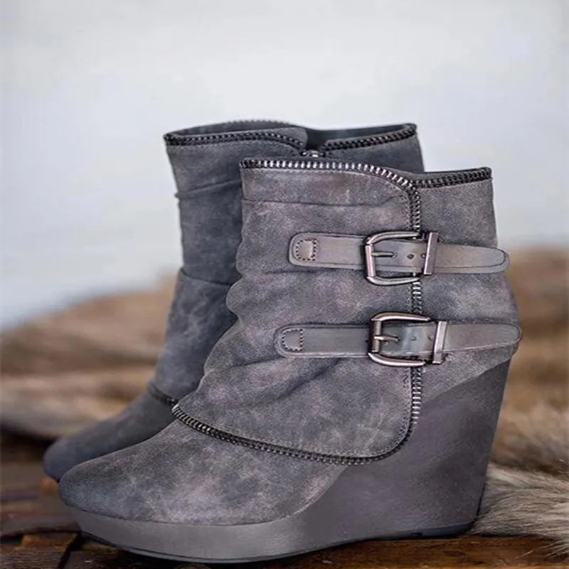 2022 New Autumn Winter chunky Ankle boots Women's warm boots Handmade fashion retro boots Mom Boots Ladies Boots