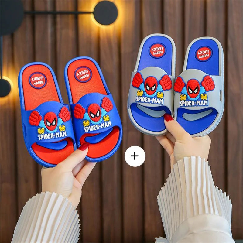 Disney Children's Slippers Cartoon Boys' Summer Home Shoes Boys Sandals Waterproof Anti-slip Kids Garden Shoes Size