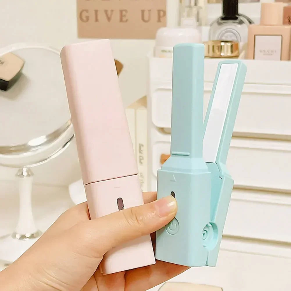 2 in 1 Mini Curling Flat Iron USB Electronic Splint Hair Curler Straightening Styling Tools Hair Curler