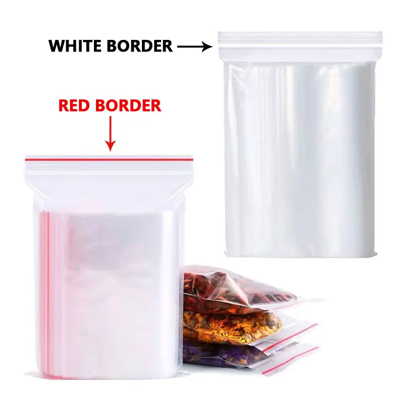 100Pcs/lot Small ZipLock Plastic Bags Transparent Bag Reclosable Vacuum Storage Bag Clear Bags Zipper Food Storage zip Bags ﻿