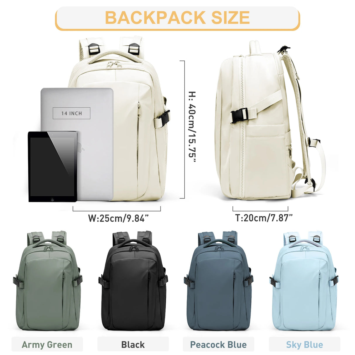 Ryanair Backpack 40x20x25 Cabin Bag Travel Backpack for Men Women, Hand Luggage Business Trip Backpack Computer Bag College Bag