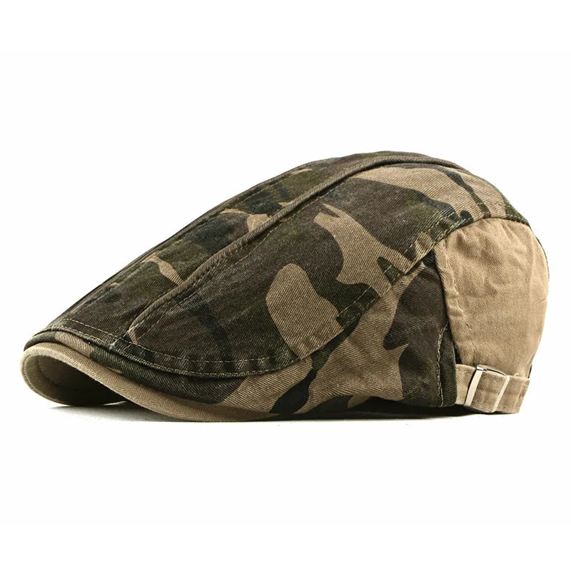 Fashion Caps for Men Newsboy Caps Camouflage Cotton Flat Peaked Cap Women Painter Beret Hats