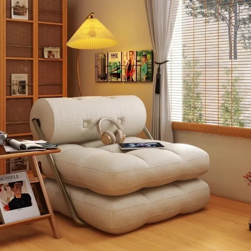 Cotton Cloth Wooden Frame Folding Living Room Sofa Bed Detachable Washable Creative Modern Luxury Sofas Bed Home Furniture