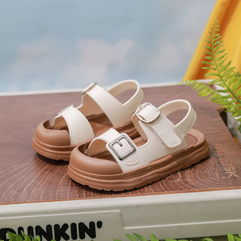 Boys Sandals Collision Avoidance Non-slip Baby Prewalker 1-6 Years Old Children Soft Soled Velcro Sandals