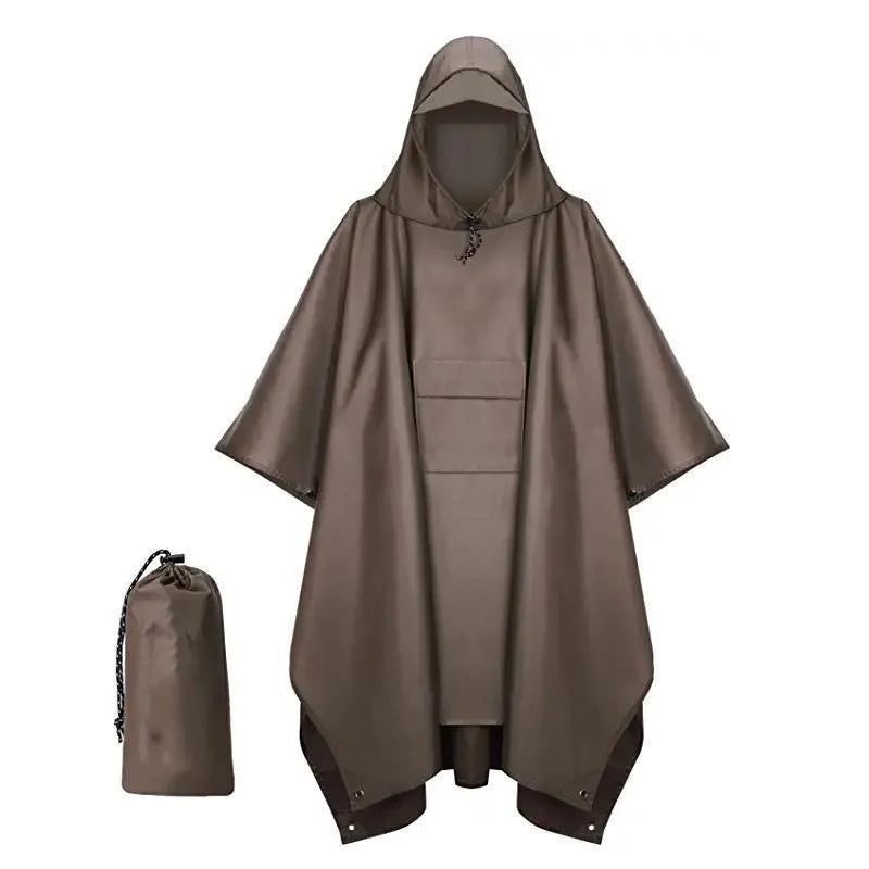 Rain Poncho for Adults - Waterproof Raincoat Cloak with Detachable Sleeves , Lightweight Hiking Rain Gear for Outdoor Travel