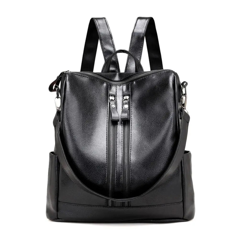 Women Soft Backpack School Leather Black Casual Multifunctional College Bag Large Capacity Shoulder Bags Travel Tote Backpack