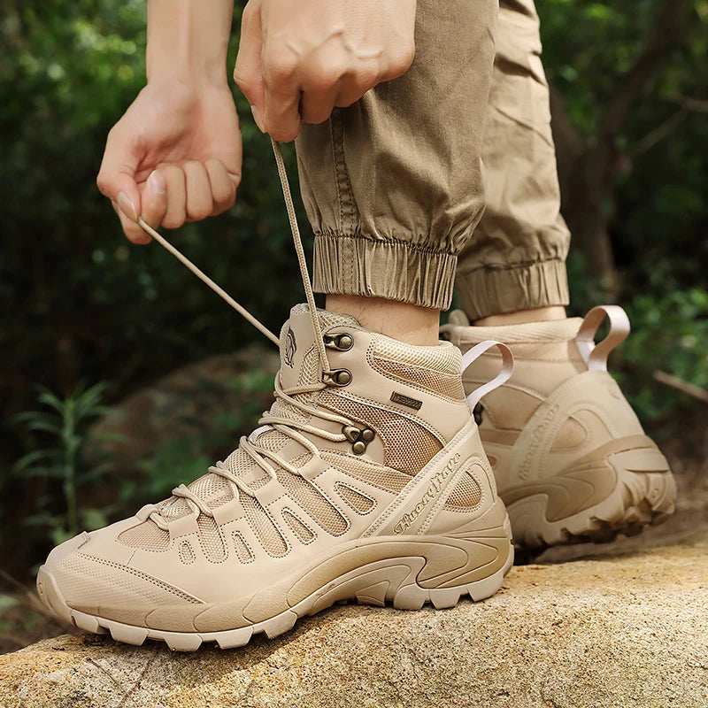 Fashion Men's Boots Tactical Combat Boots Outdoor Non-slip Hiking Boots Lightweight Men Desert Boots Motorcycle Boots