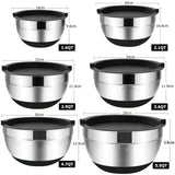 Multiple sizes Stainless Steel Basin Salad Bowl Egg Beater Bowl Silicone Base Thick Cooking Basin Salad Basin Baking Mixing Bowl