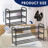 2/3 Tier Shoe Racks Stackable Expandable Shoe Rack Adjustable Metal Shoe Organizer  for Entryway Hallway Front Door Entrance