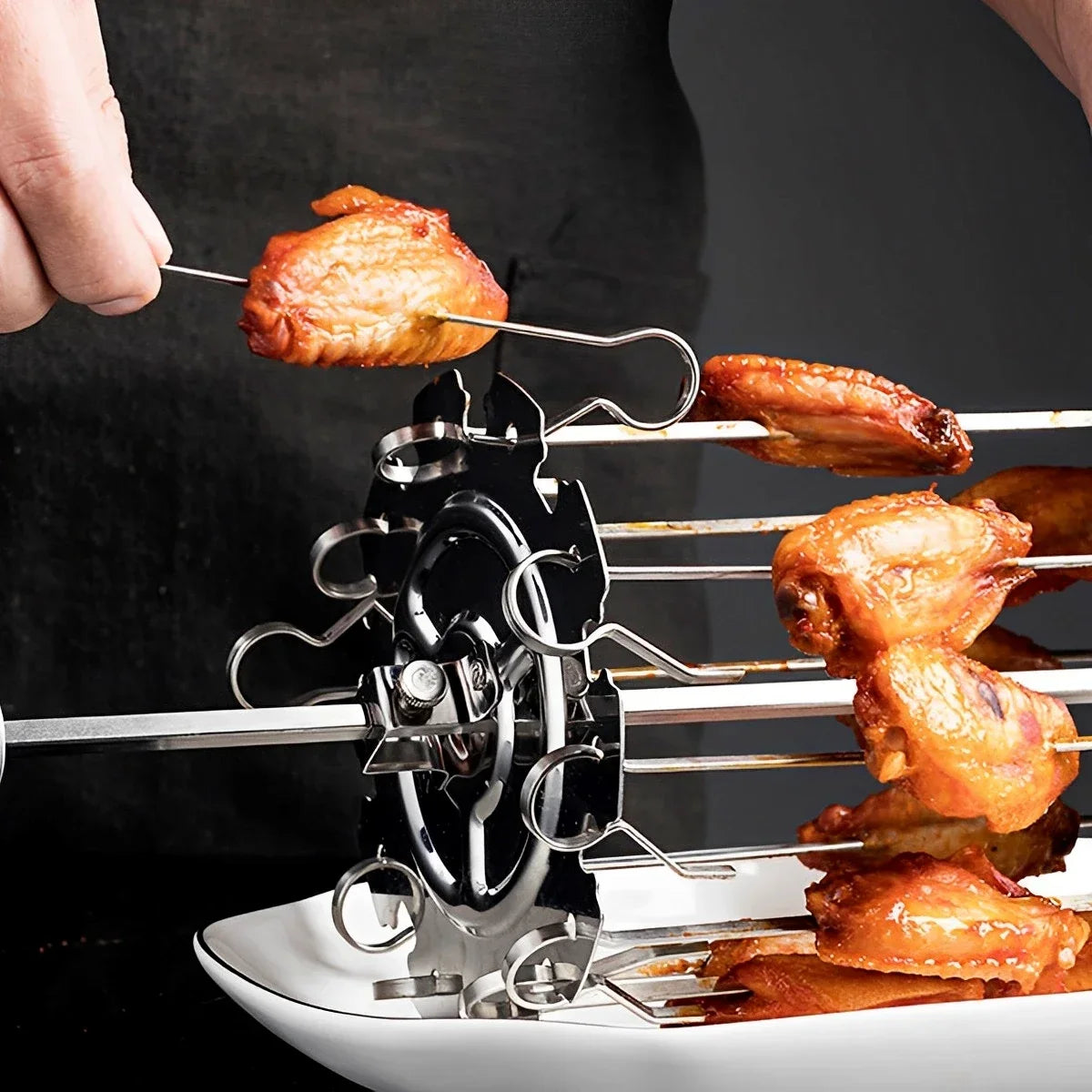 Oven Stainless Steel Steel Kebab Oven Needle Cage Griller Non-stick Barbecue Air Fryer Grill Kitchen Universal Oven Accessories
